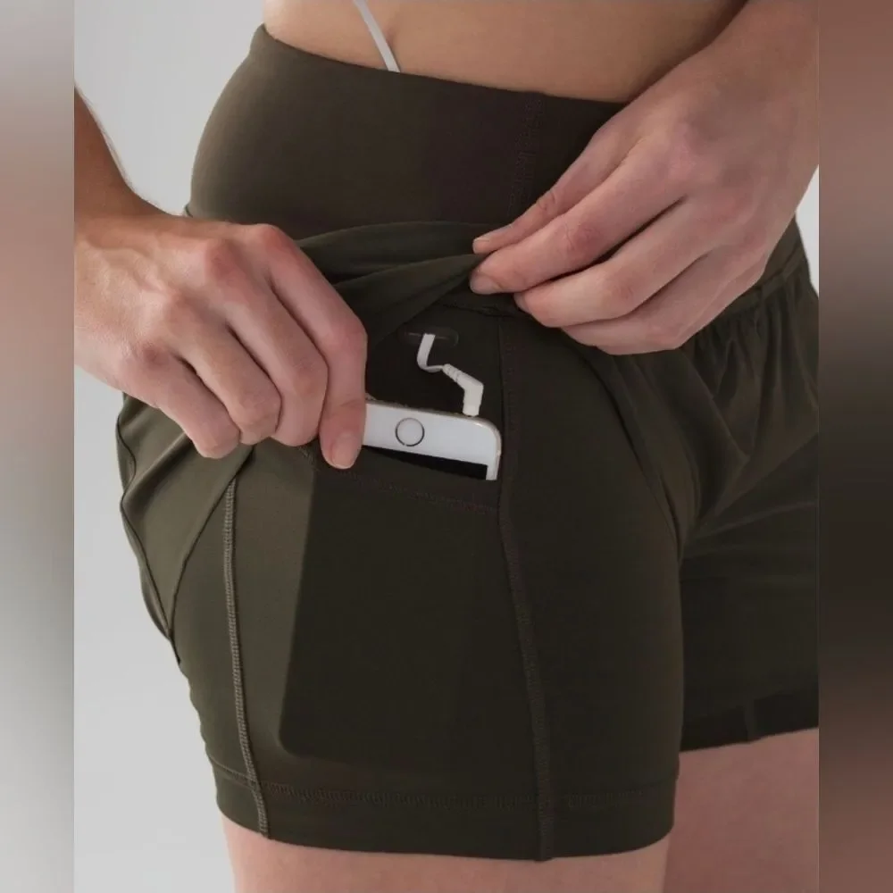 lululemon athletica Olive Green Athletic Shorts